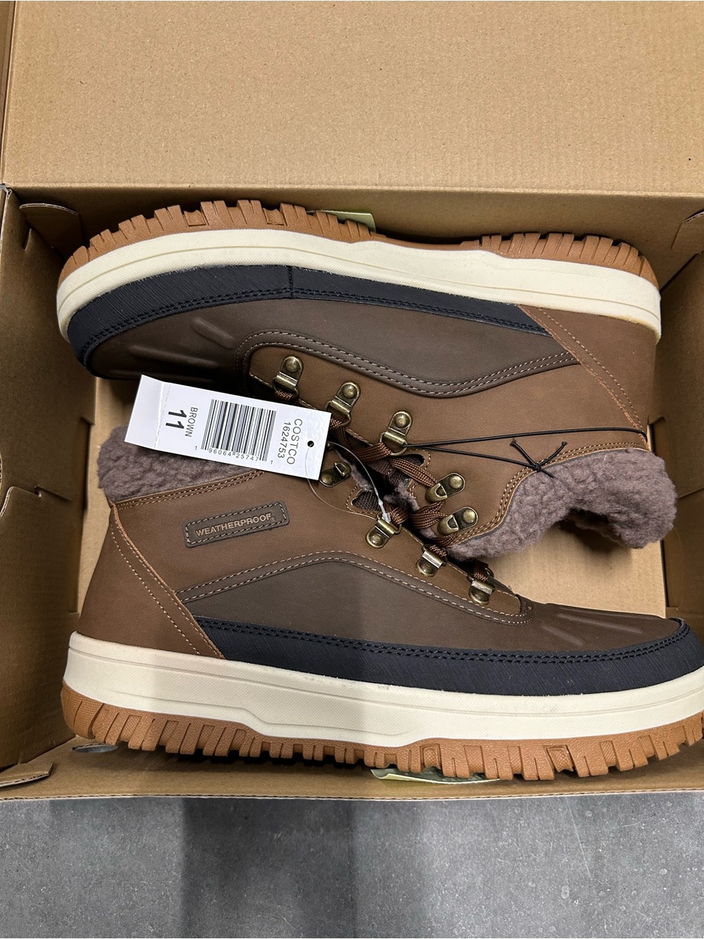 Weatherproof Brown and Black Men's Insulated Lace-Up Boots